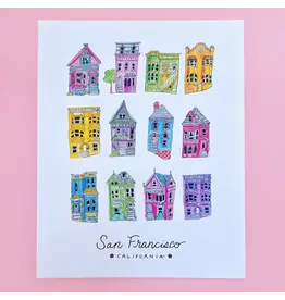 Brenna Daugherty Illustration San Francisco Colorful Houses Print