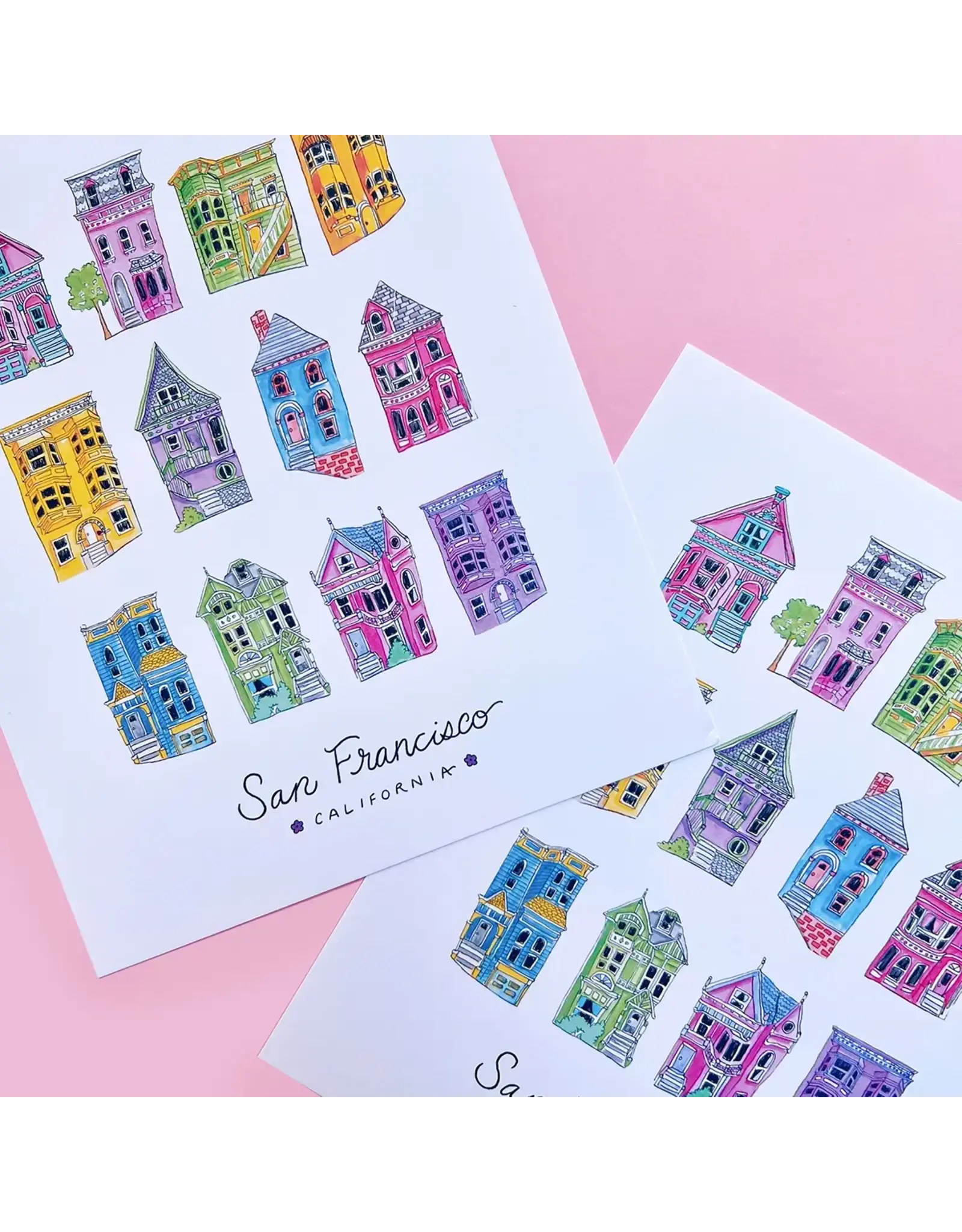 Brenna Daugherty Illustration San Francisco Colorful Houses Print