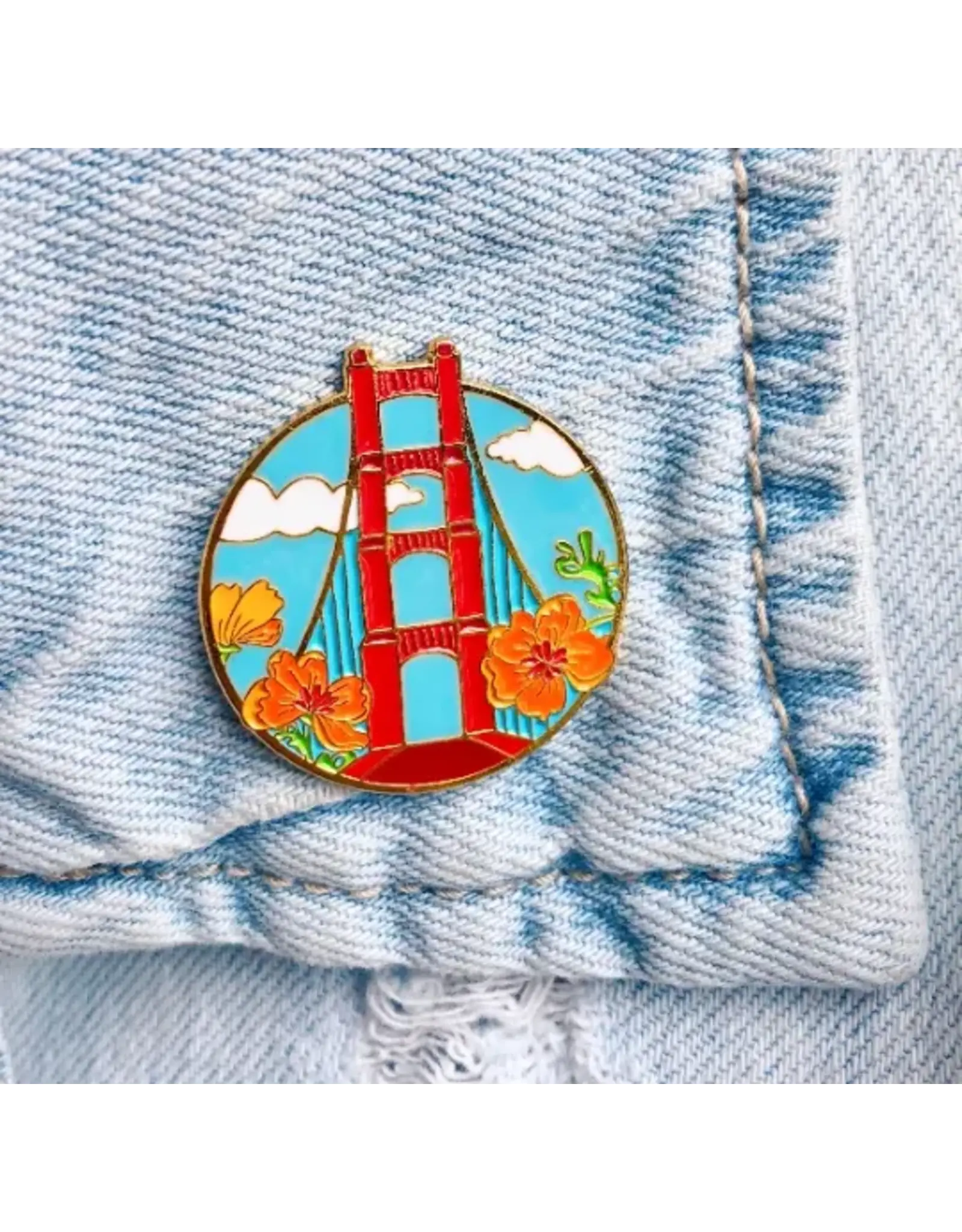 Brenna Daugherty Illustration San Francisco Golden Gate Bridge Pin