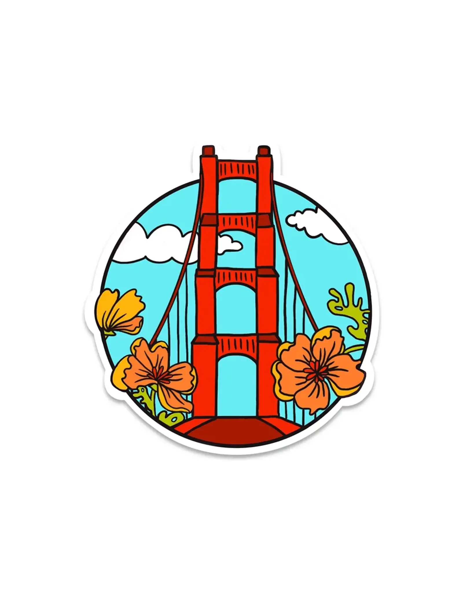 Brenna Daugherty Illustration San Francisco Golden Gate Bridge Sticker