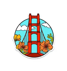 Brenna Daugherty Illustration San Francisco Golden Gate Bridge Sticker