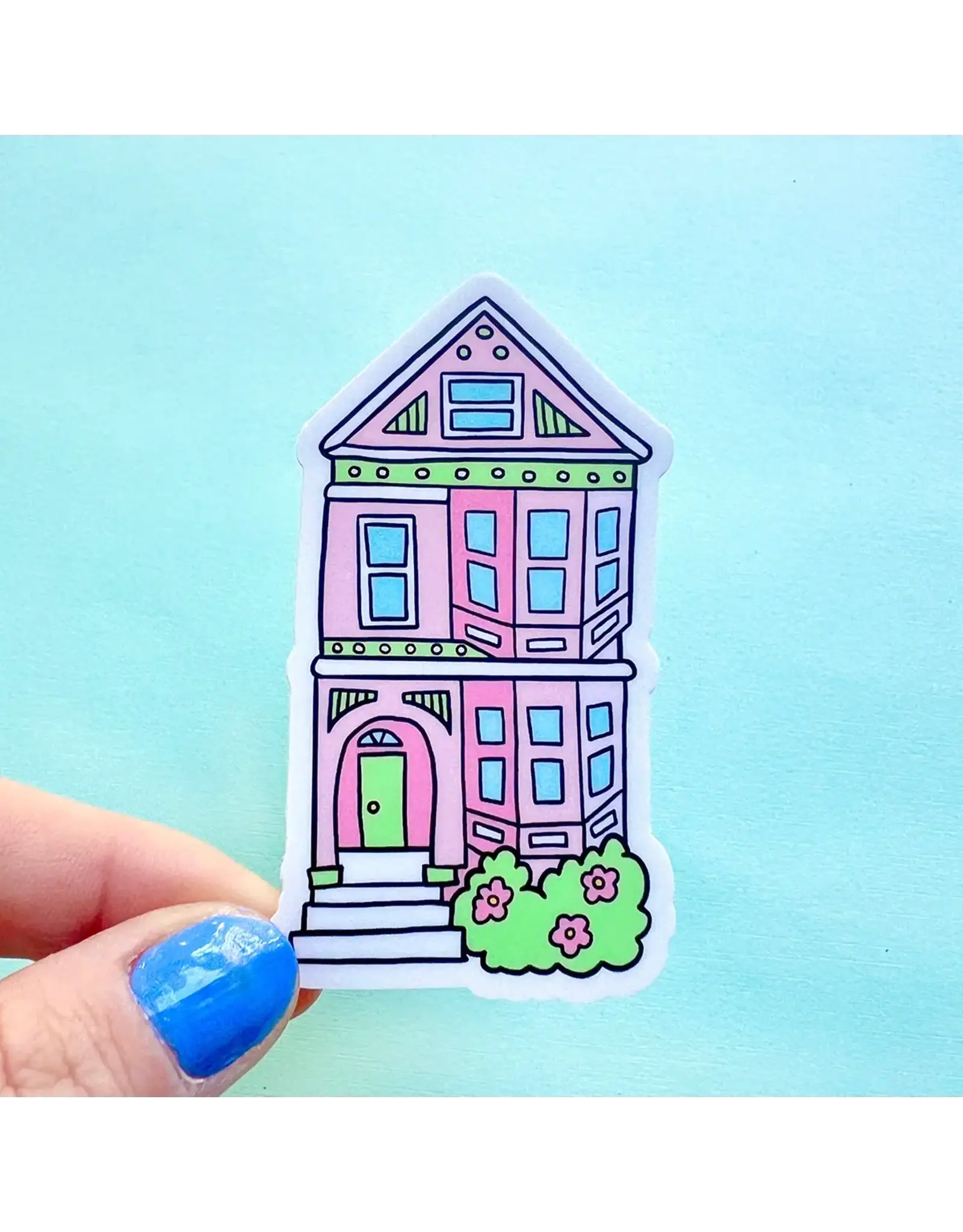 Brenna Daugherty Illustration San Francisco Pink House Sticker