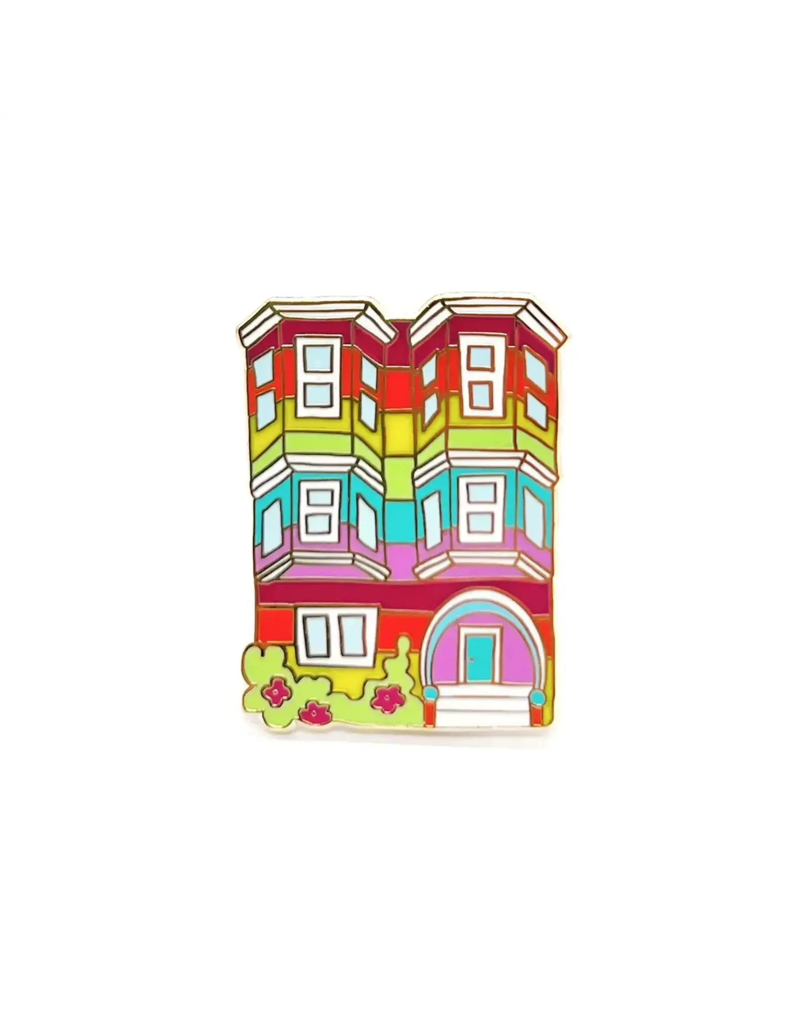 Brenna Daugherty Illustration San Francisco Rainbow Pride House Pin