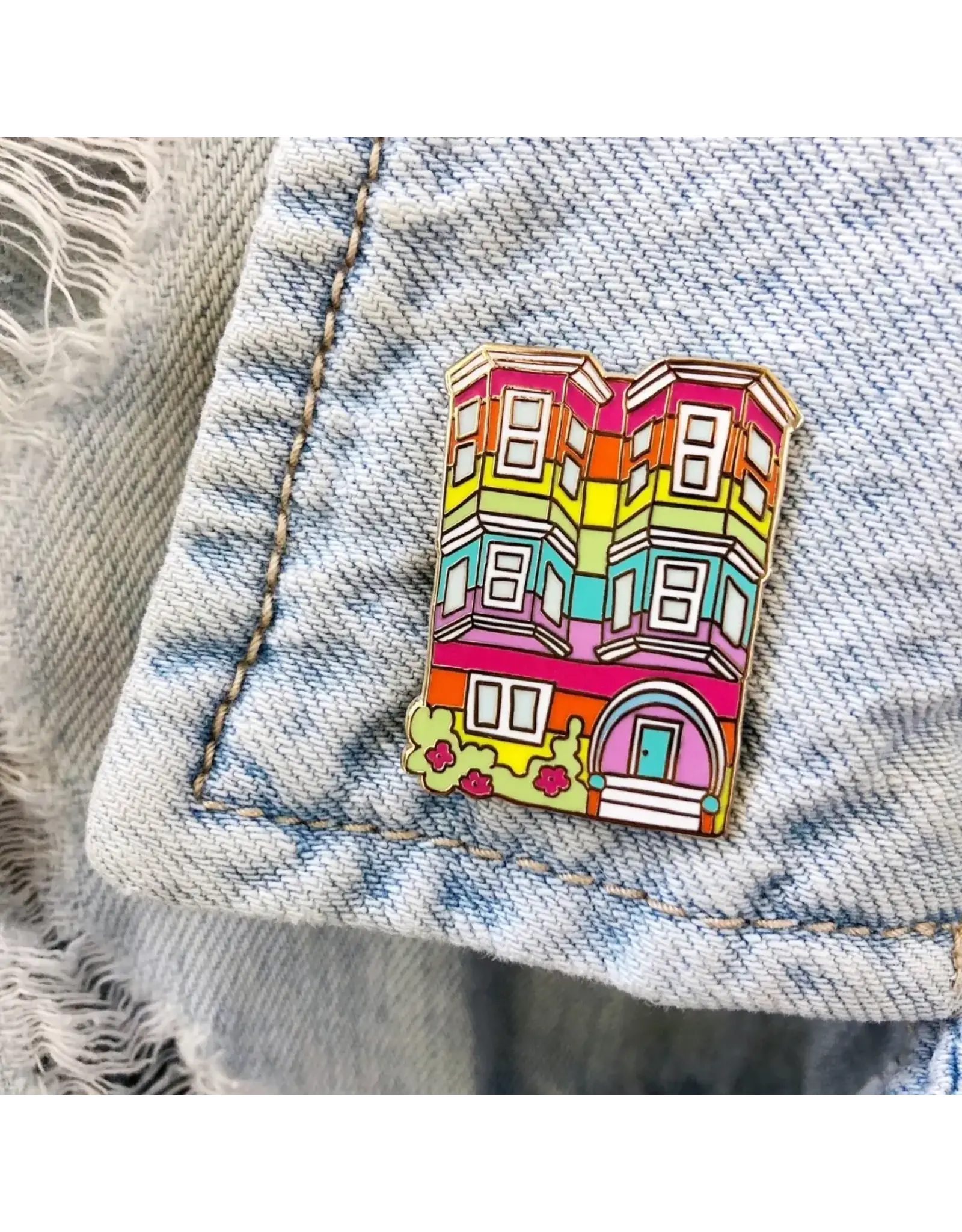 Brenna Daugherty Illustration San Francisco Rainbow Pride House Pin