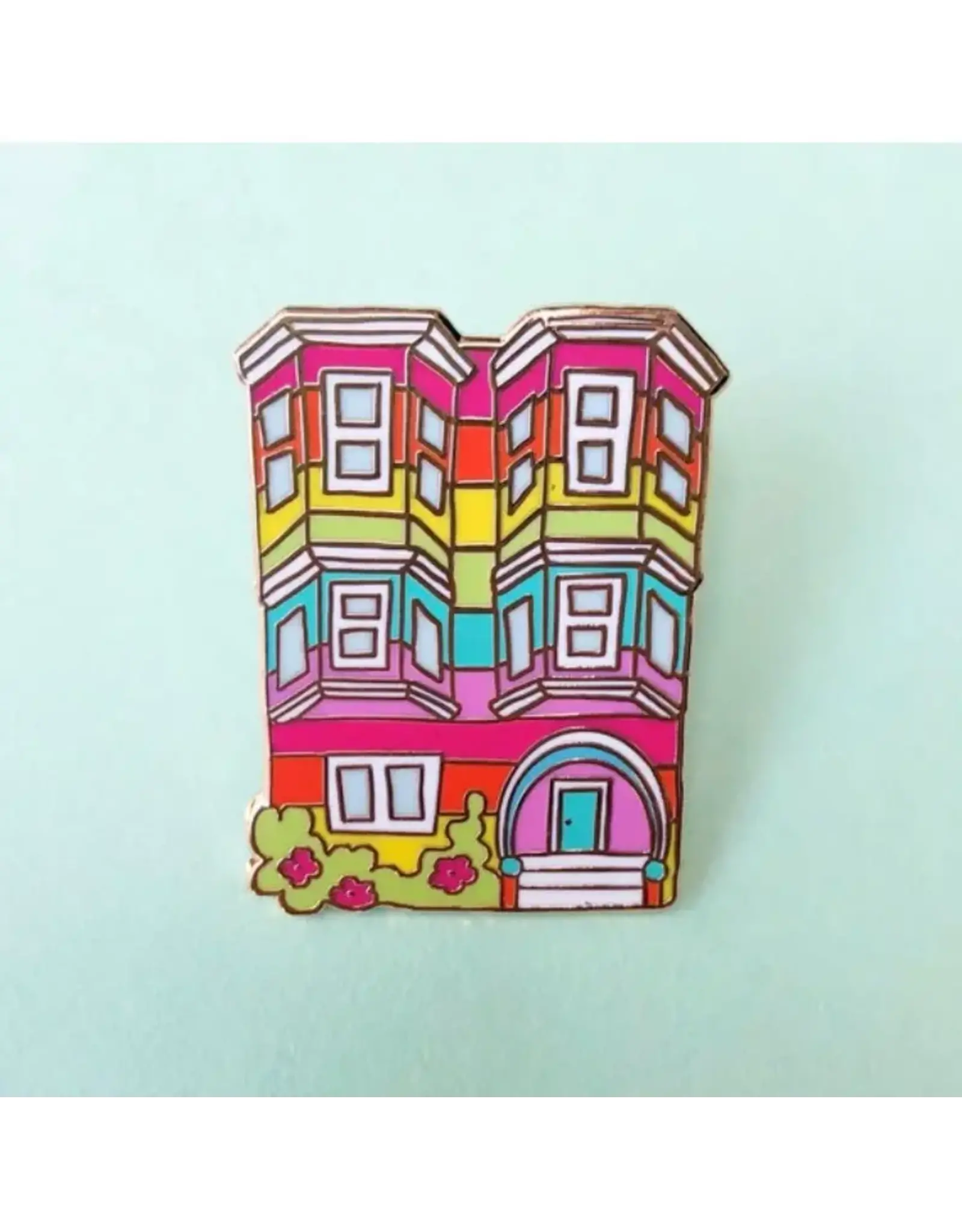 Brenna Daugherty Illustration San Francisco Rainbow Pride House Pin