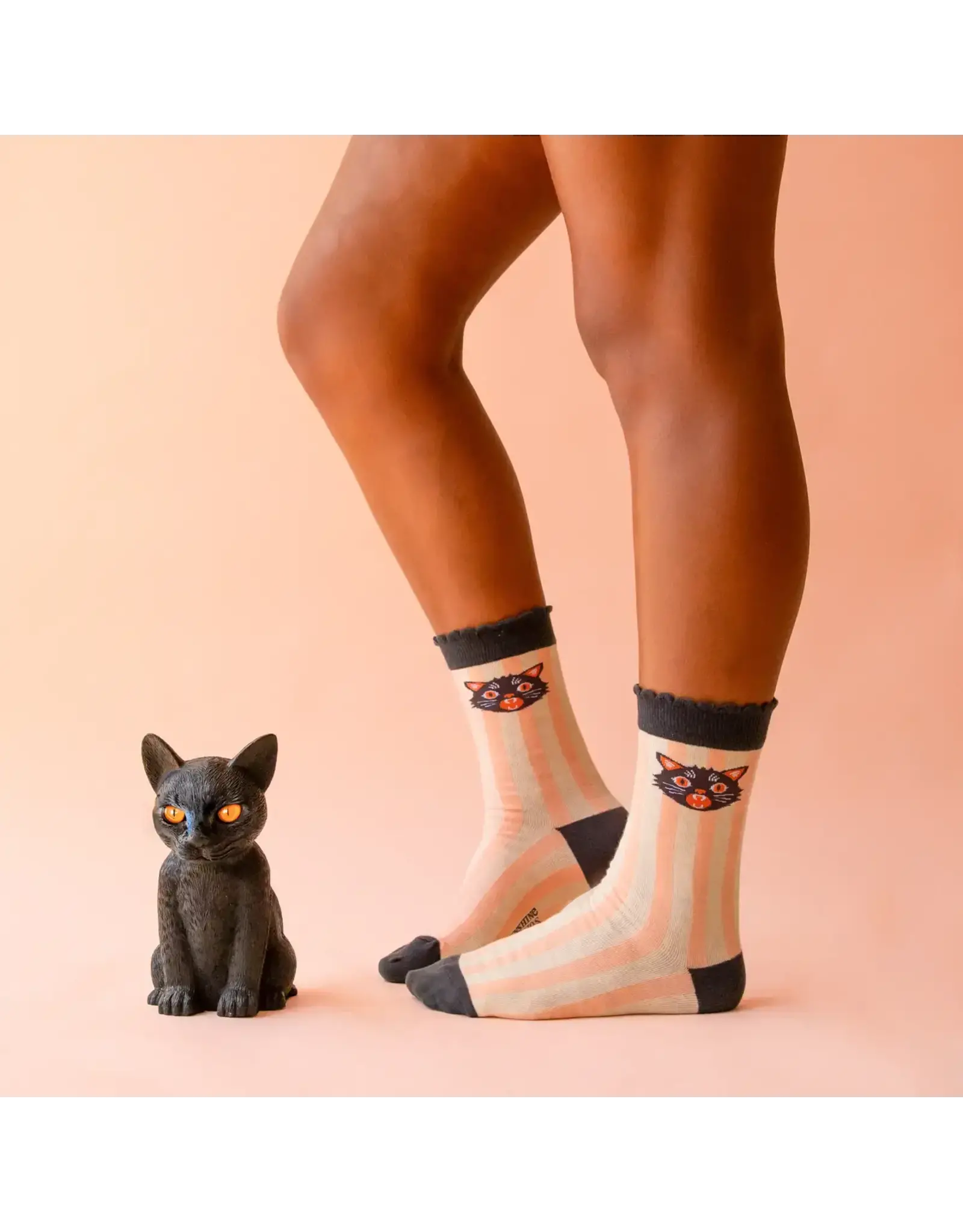 Sunshine Studios Spooky Kitty Crew Socks