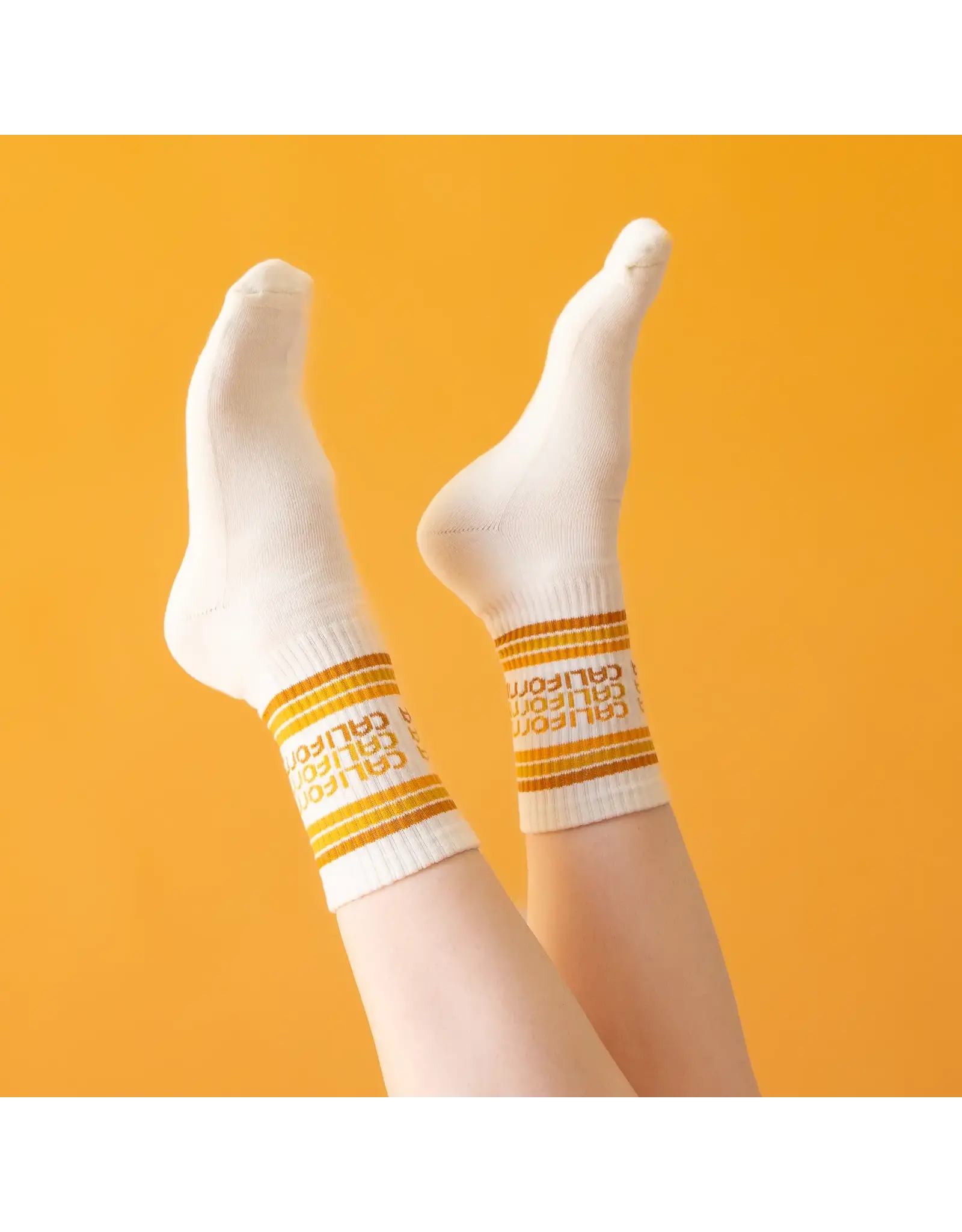 Sunshine Studios California Striped Ribbed Crew Socks