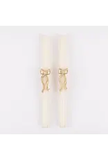 Gold Stripy Bow Table Candles Gold Stripy Bow Table Candles