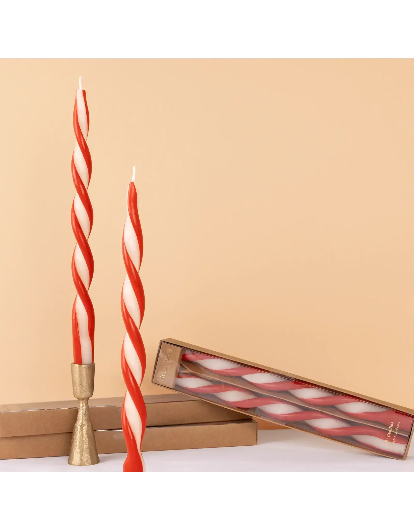 Red Stripe Twist Candles