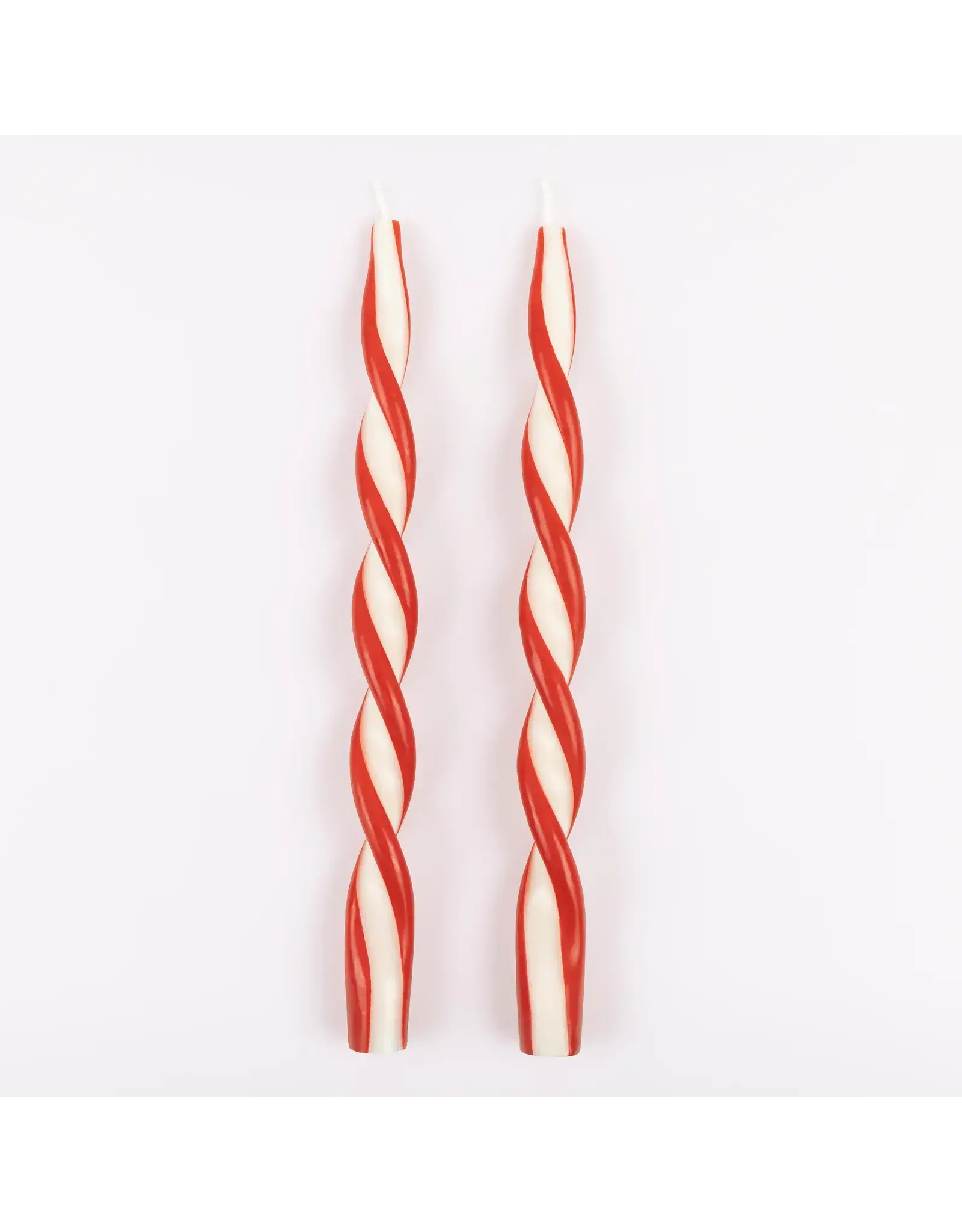 Red Stripe Twist Candles