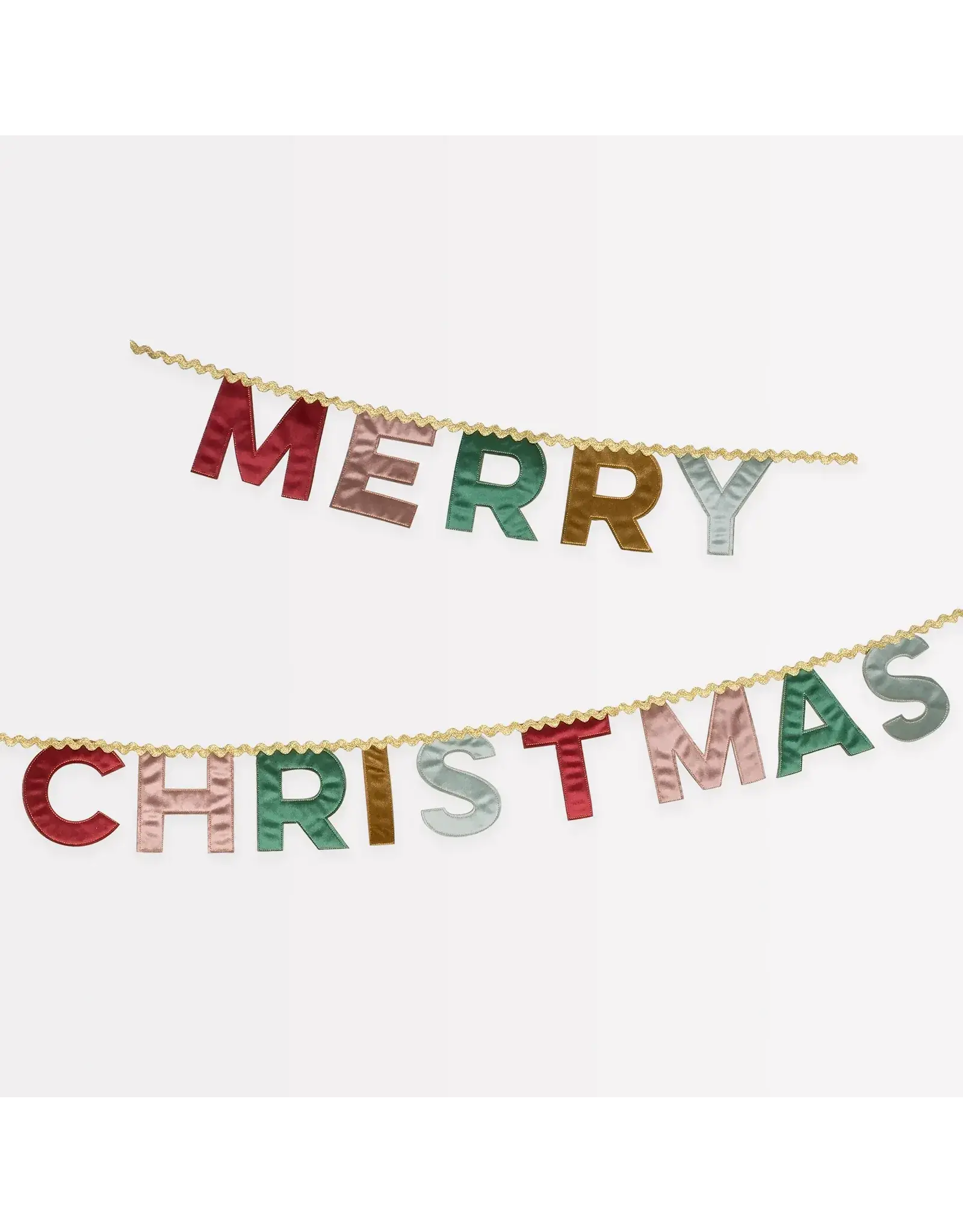 Merry Christmas Velvet Pennant Garland