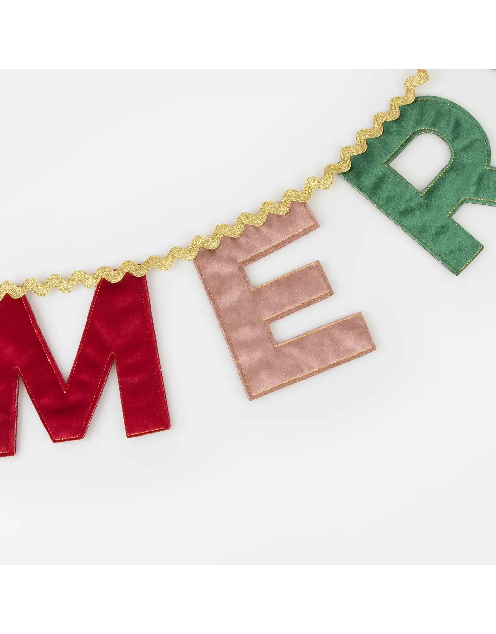 Merry Christmas Velvet Pennant Garland