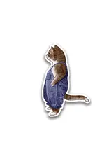 Stick With Finn Cat in Overalls Sticker