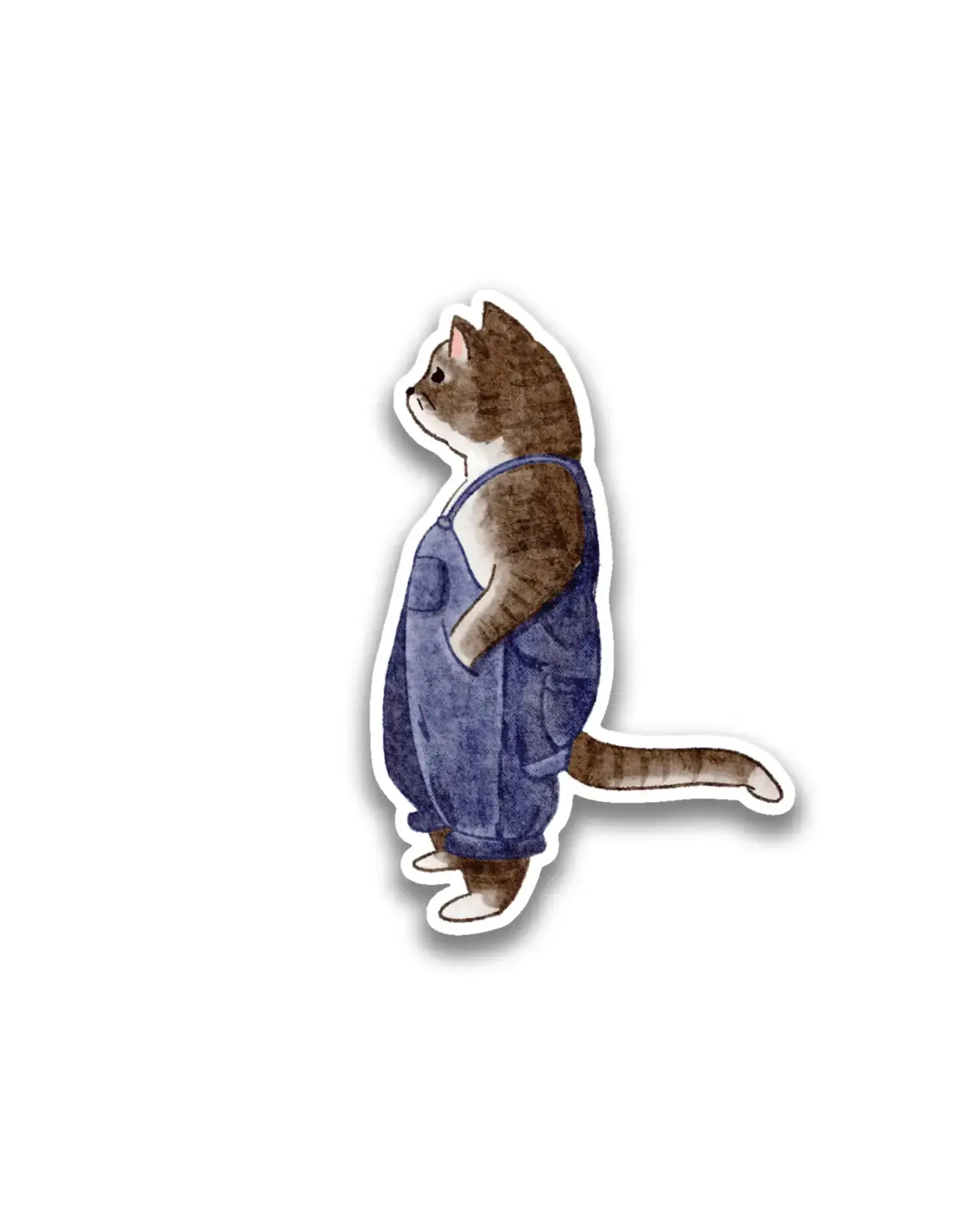 Stick With Finn Cat in Overalls Sticker