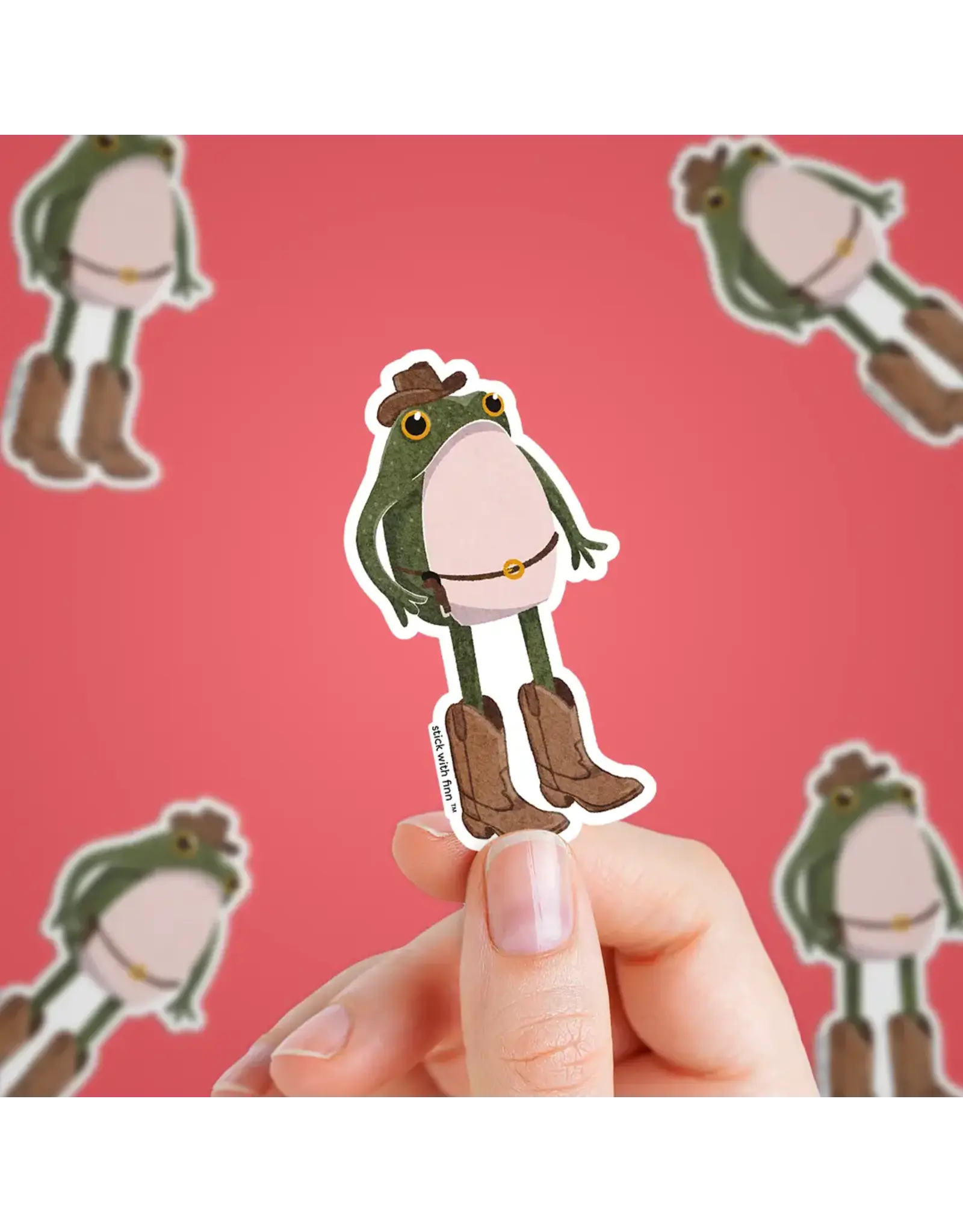 Stick With Finn Cowboy Frogson Frog Sticker