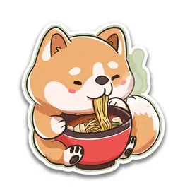 Stick With Finn Shiba Inu Ramen Sticker