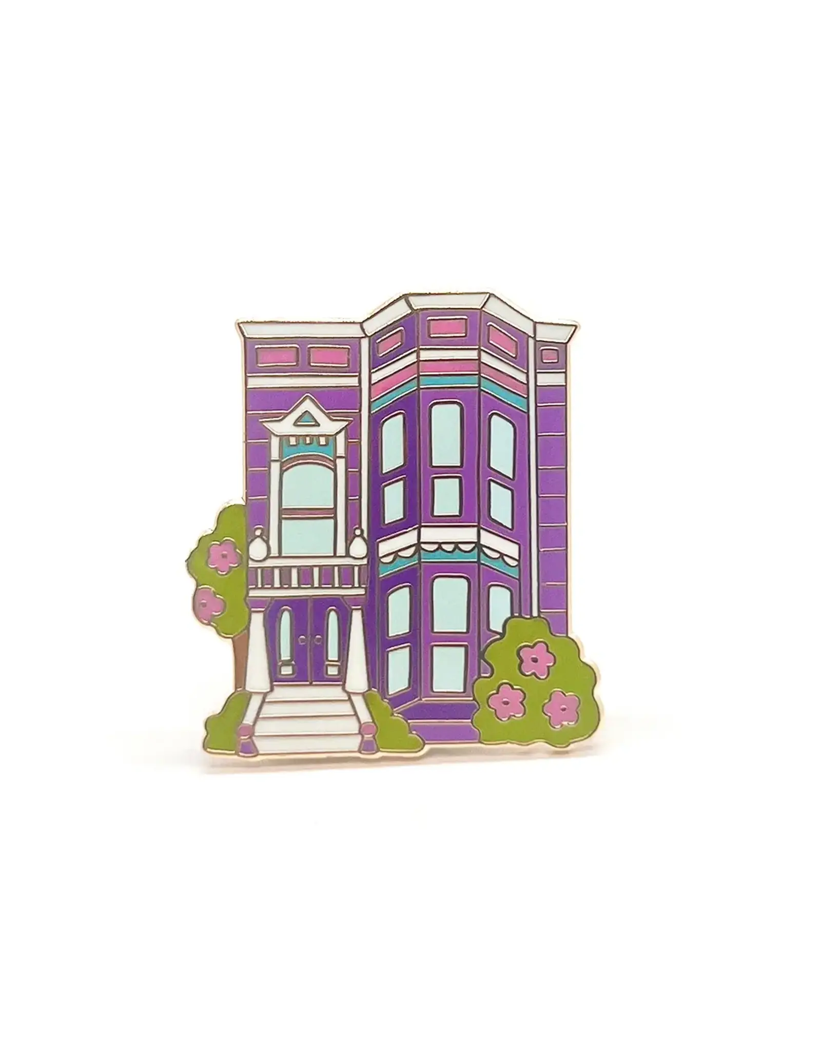 Brenna Daugherty Illustration San Francisco Purple House Pin