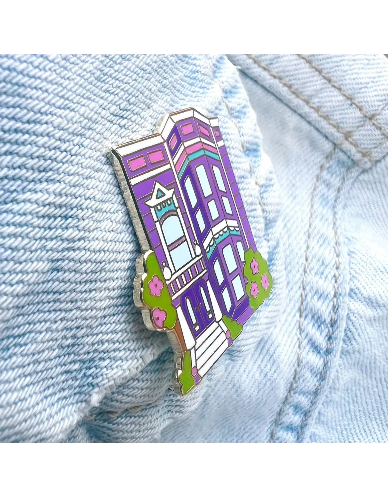 Brenna Daugherty Illustration San Francisco Purple House Pin