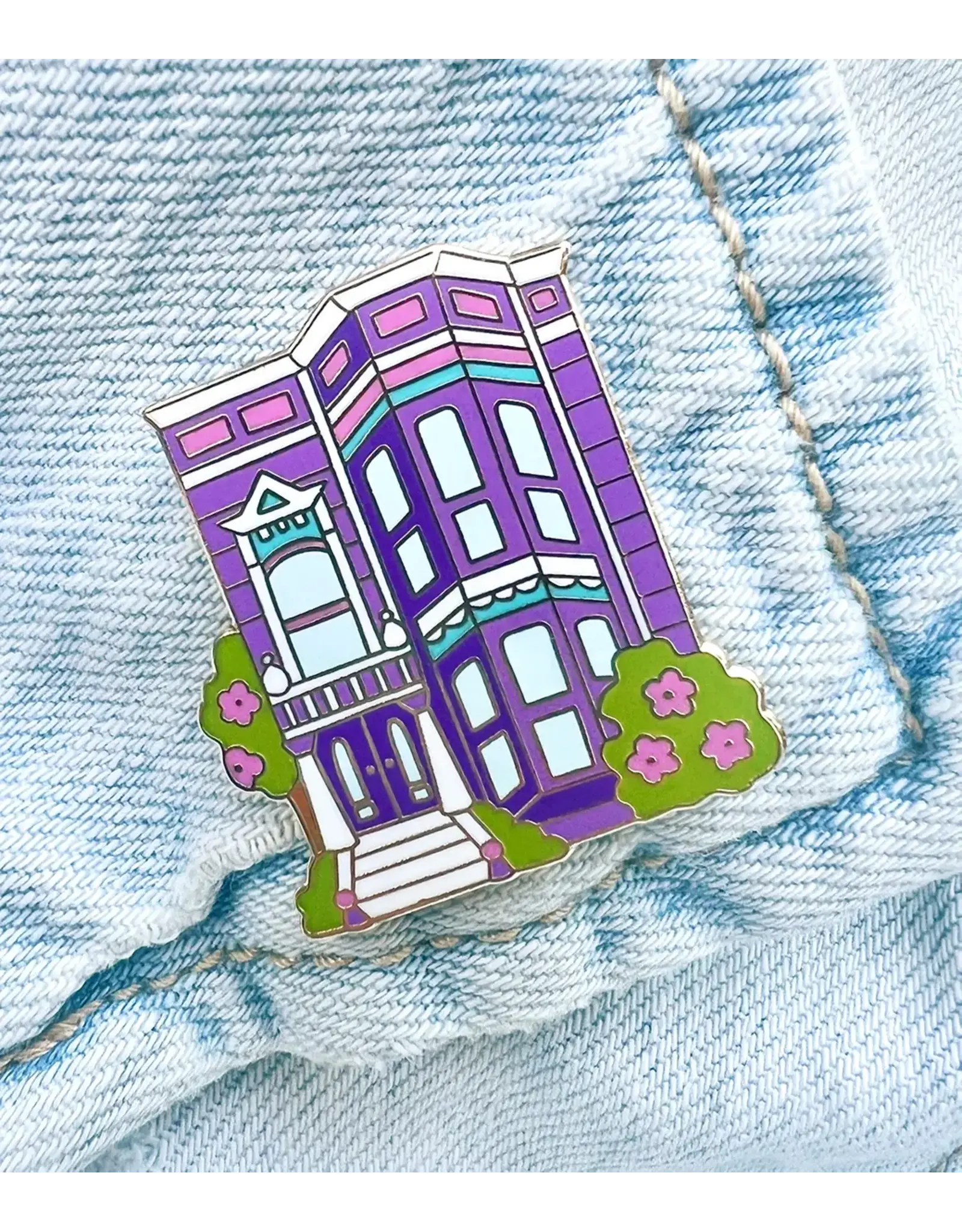 Brenna Daugherty Illustration San Francisco Purple House Pin
