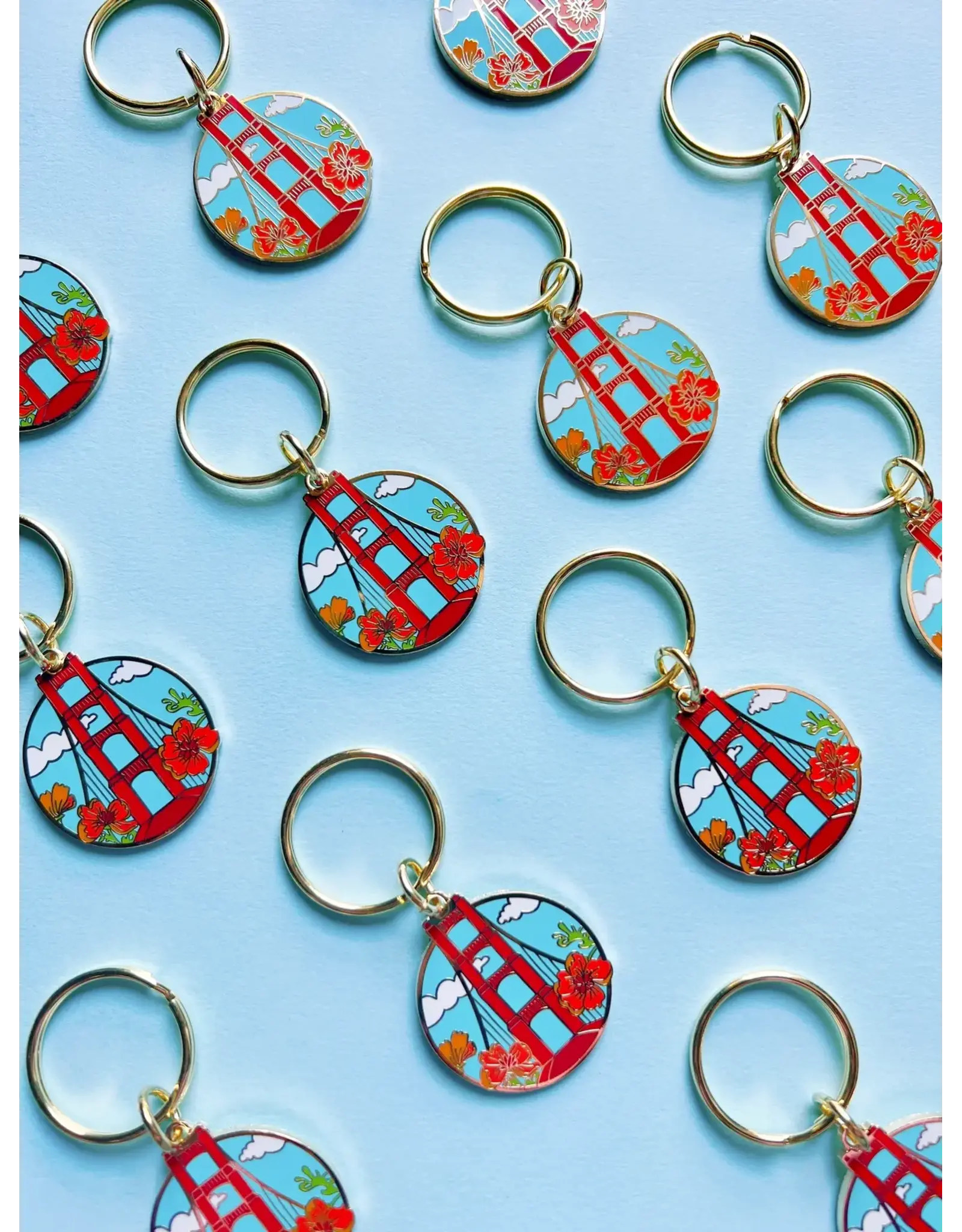 Brenna Daugherty Illustration San Francisco Golden Gate Bridge Keychain