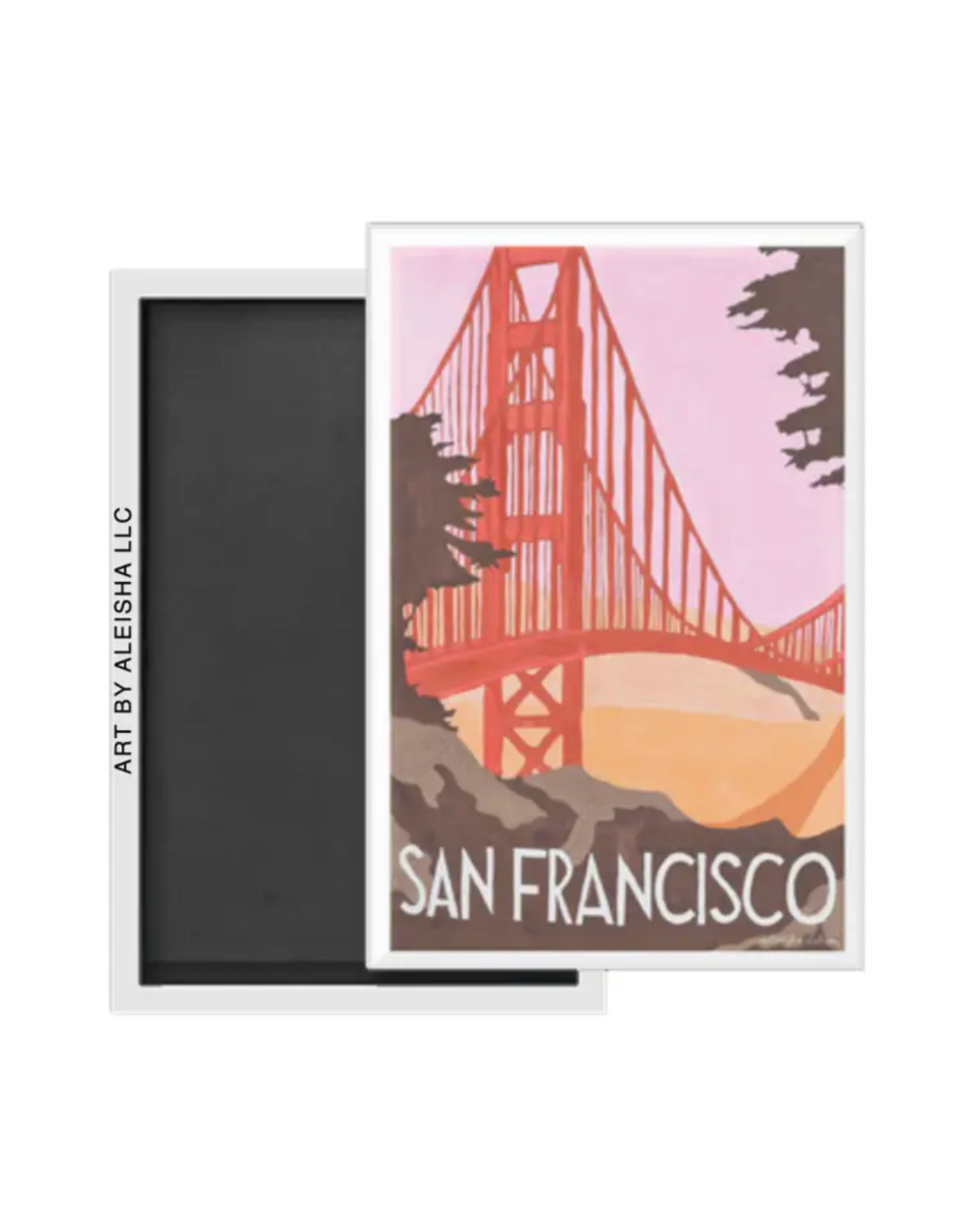 By Aleisha Golden Gate Travel Poster Magnet