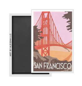 By Aleisha Golden Gate Travel Poster Magnet