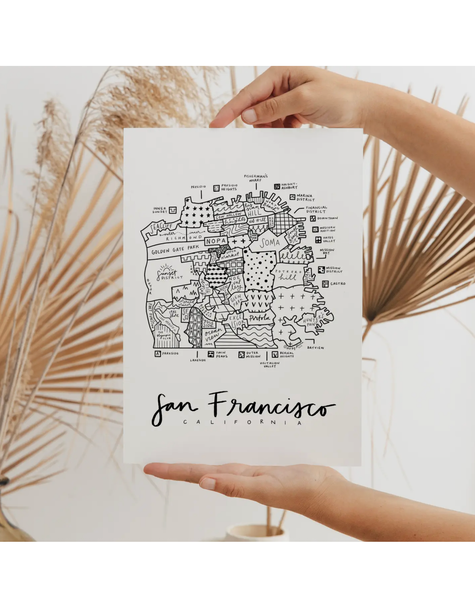 By Aleisha San Francisco Neighborhood Map Print