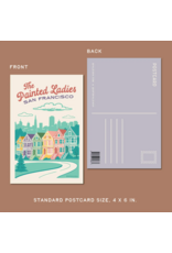By Aleisha San Francisco Painted Ladies Retro Postcard