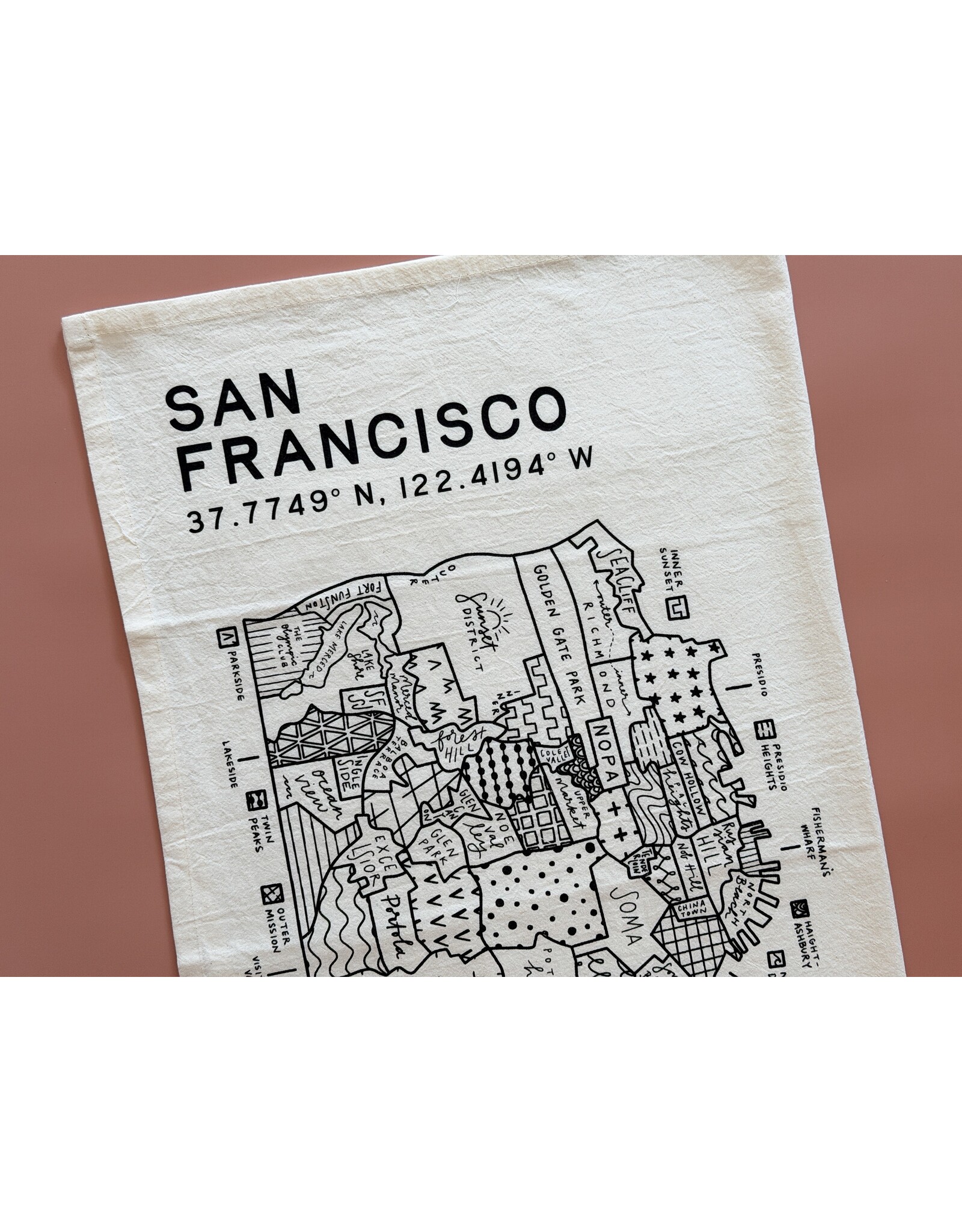 By Aleisha San Francisco Map Tea Towel