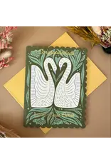 Paper Parasol Press Wedding Folk Swans Card