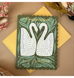 Paper Parasol Press Wedding Folk Swans Card