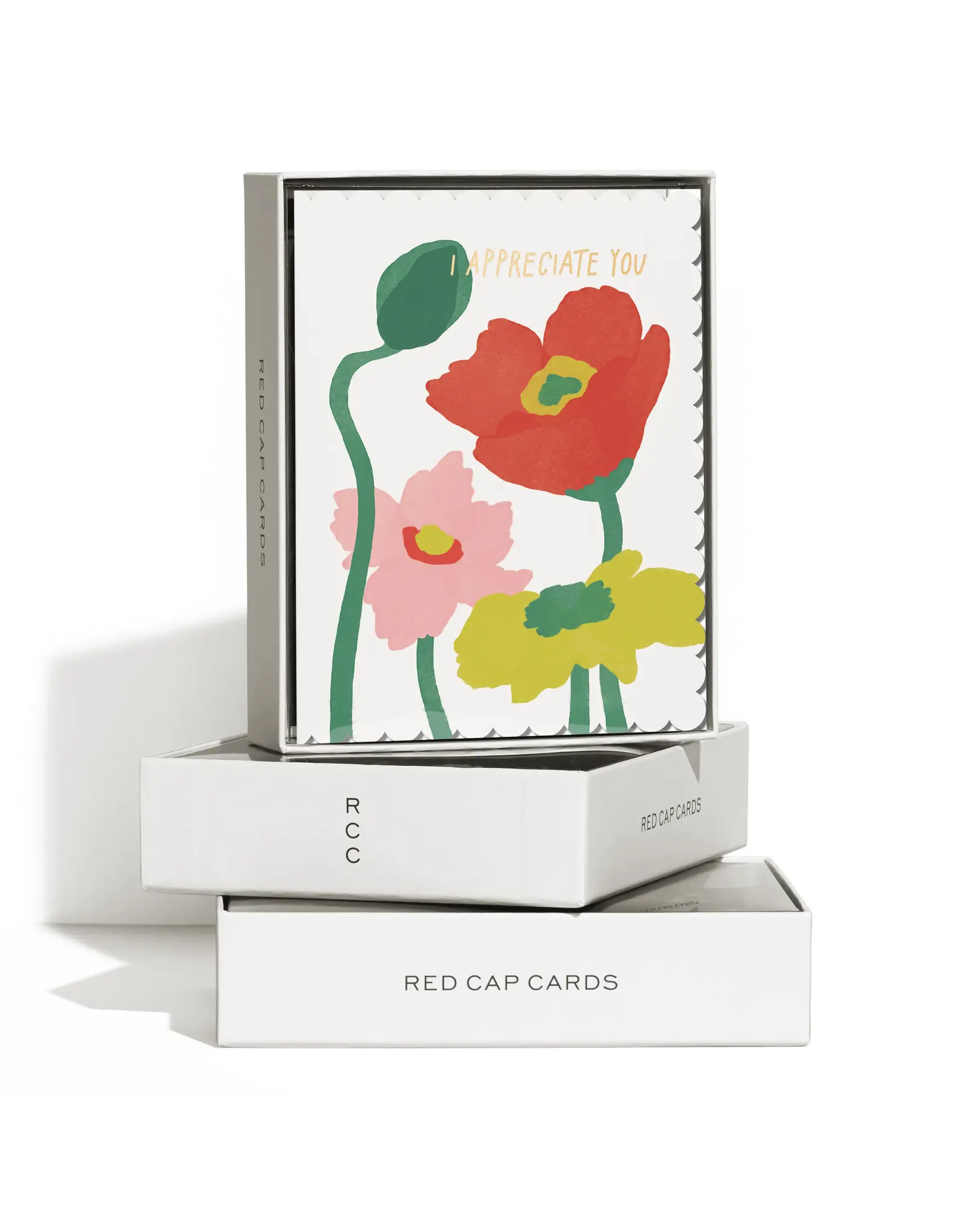 Scalloped Poppy Thank You Card Box Set
