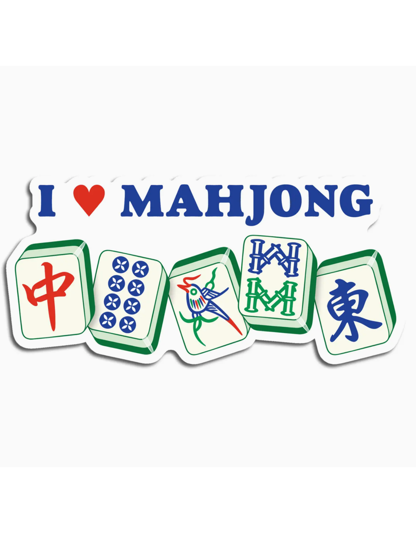 The Found I Heart Mahjong Die Cut Sticker