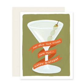 Slightly Stationery Olive Your Wishes Card