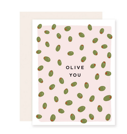 Slightly Stationery Olive You Card