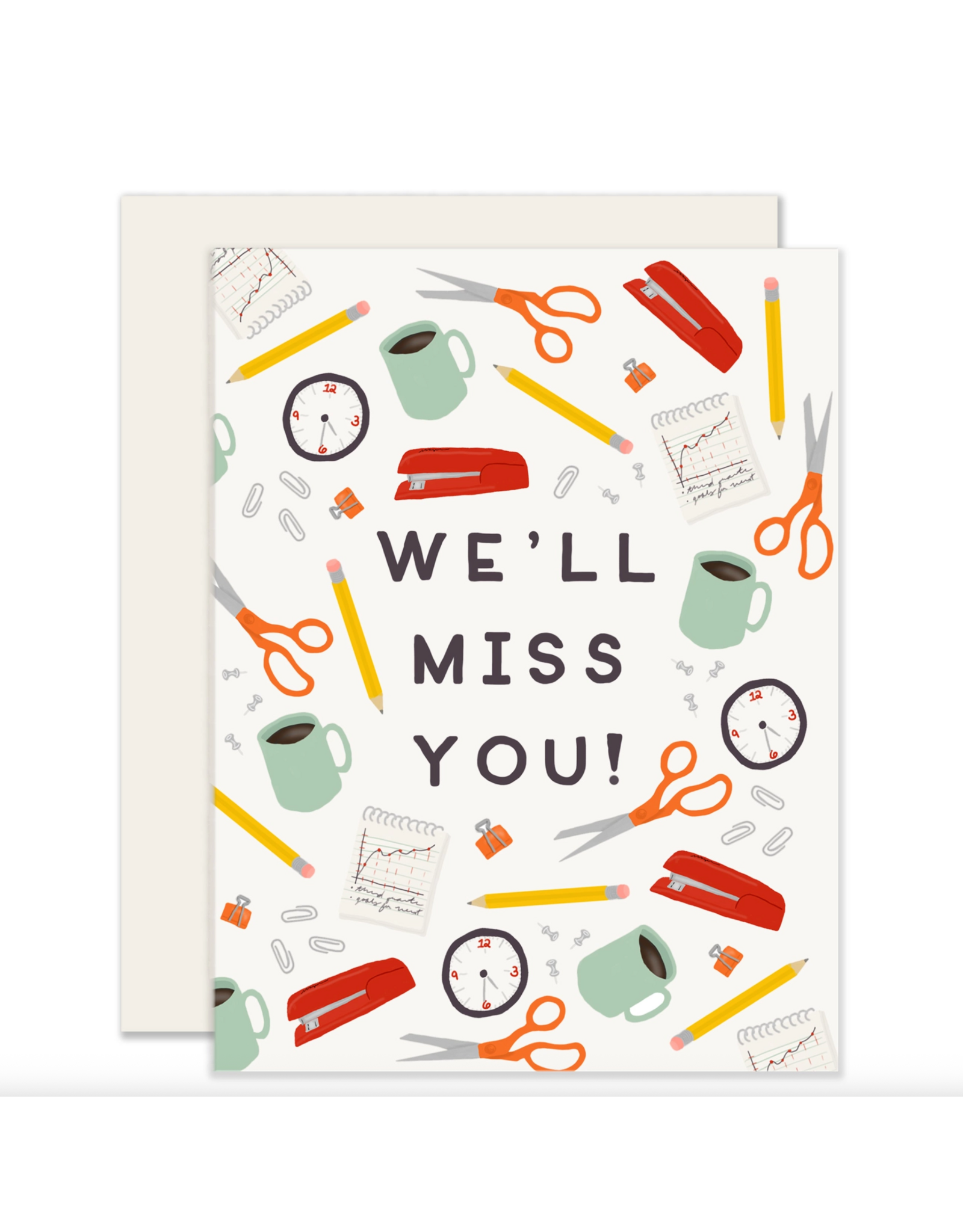 Slightly Stationery Office Miss You Card