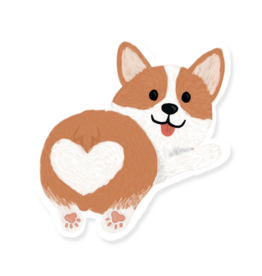 Slightly Stationery Corgi Butt Sticker