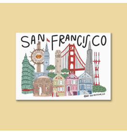 By Aleisha San Francisco Illustrated Landmarks Magnet