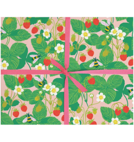 Bees & Strawberries Gift Wrap Roll