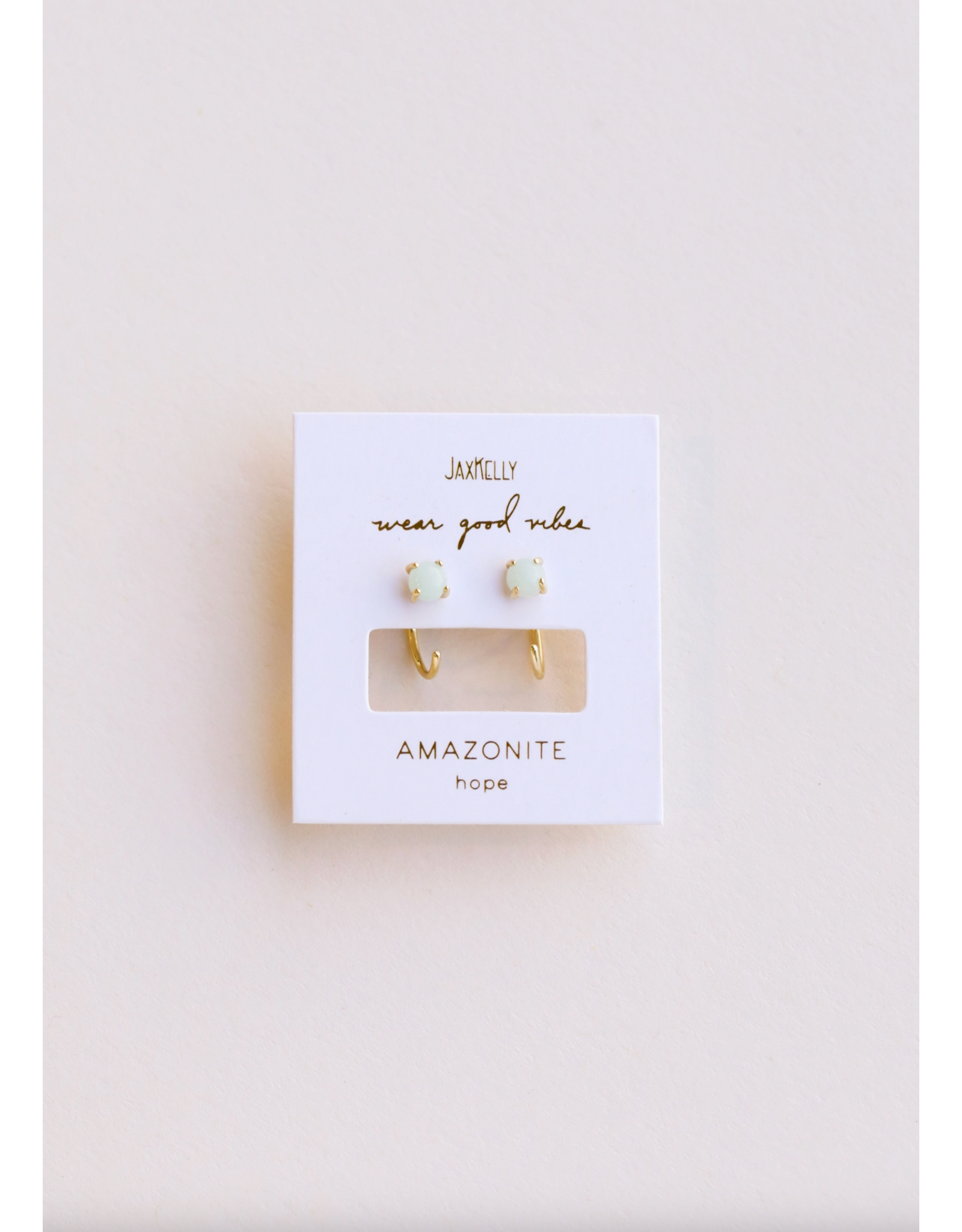 JaxKelly Huggies Hoops - Amazonite