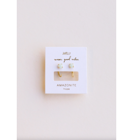 JaxKelly Huggies Hoops - Amazonite