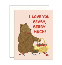 Yeppie Paper Bear with Basket of Berries Card