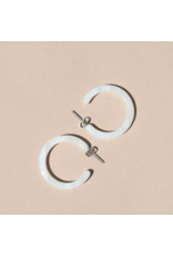 Nat + Noor Alba Hoop Earrings - Cream, Shell