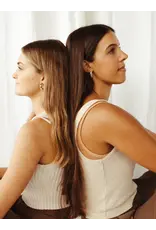 Nat + Noor Ivy Checkered Earrings - Yellow + Cream