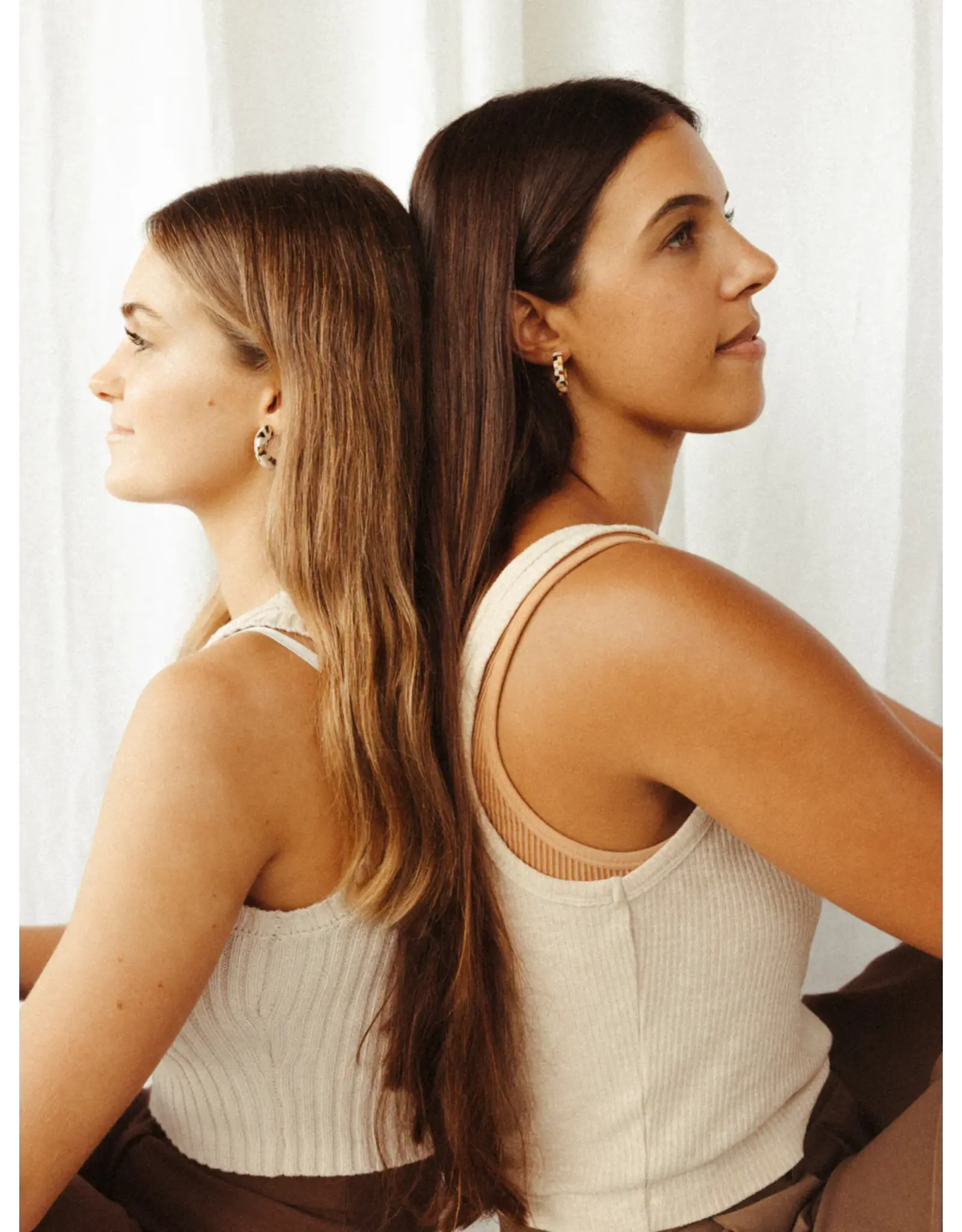 Nat + Noor Ivy Checkered Earrings - Yellow + Cream