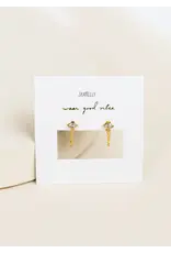 JaxKelly Earrings - Chain Huggie, Stud
