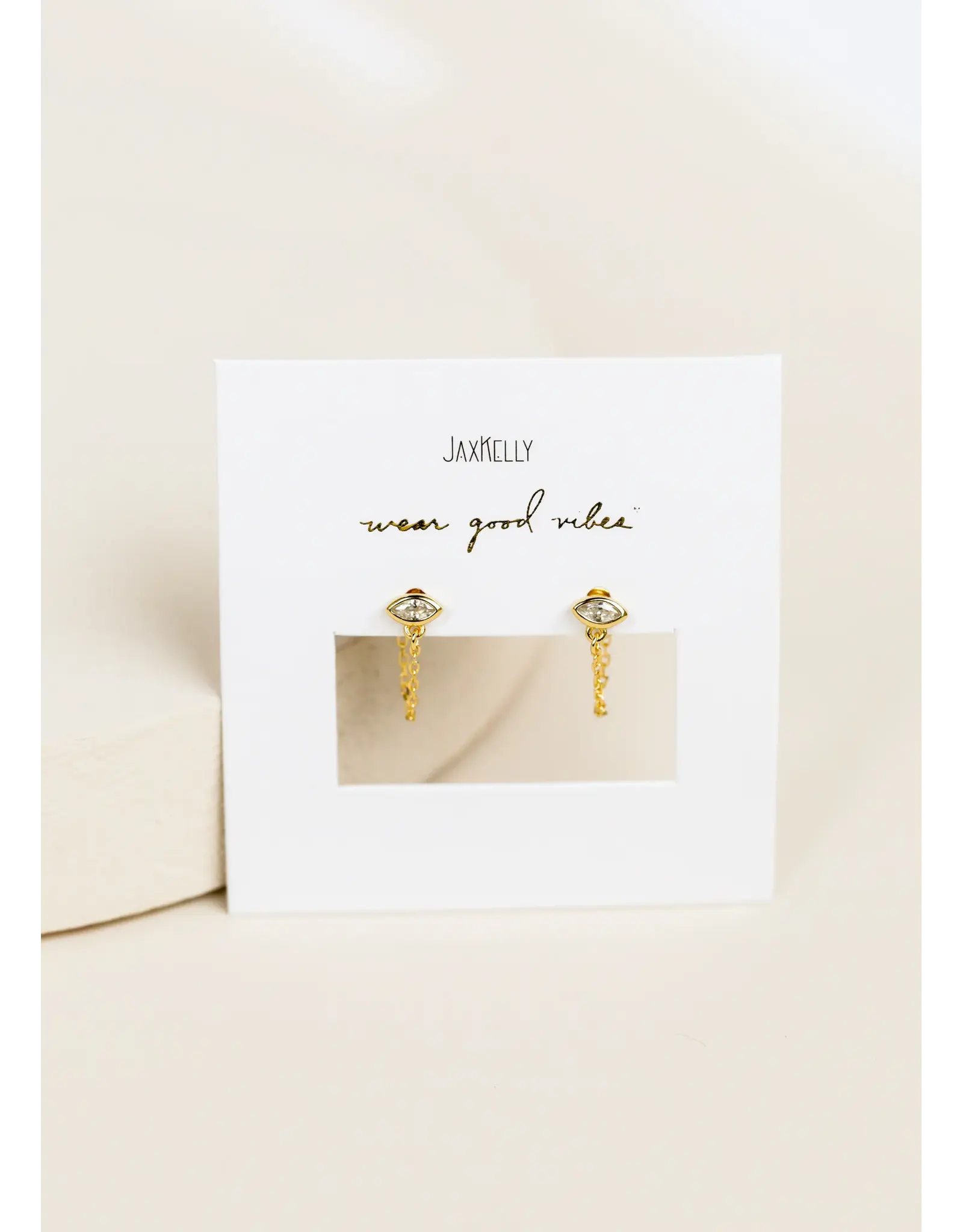 JaxKelly Earrings - Chain Huggie, Stud