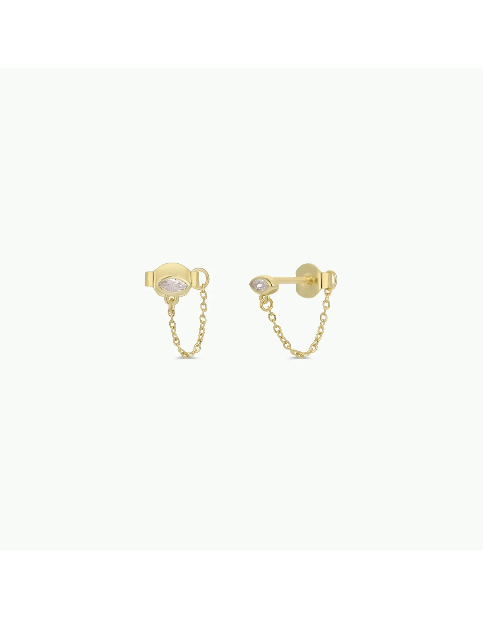 JaxKelly Earrings - Chain Huggie, Stud