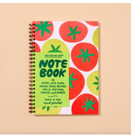 And Here We Are Tomato A5 Letter Press Spiral Notebook