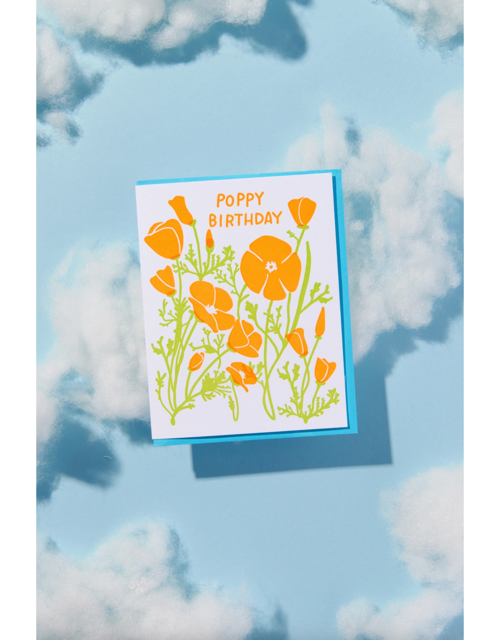 And Here We Are Poppy Birthday Card